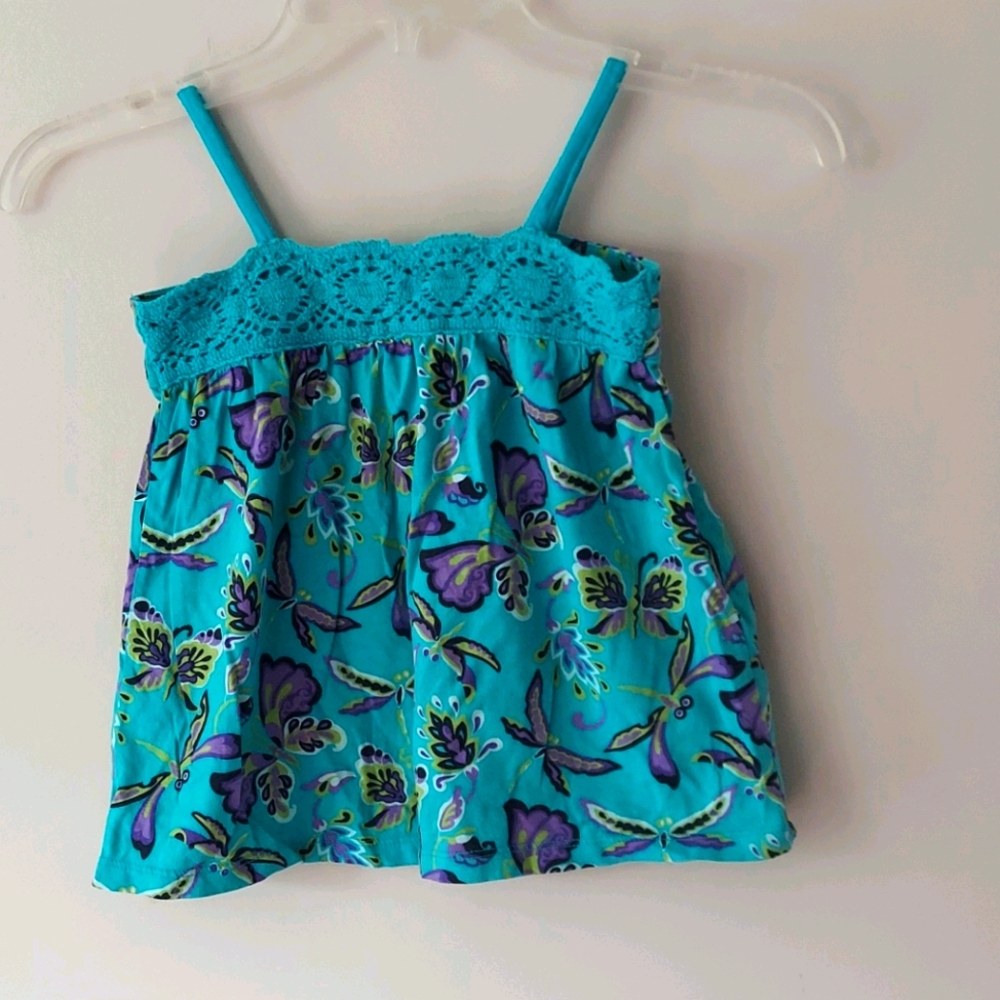 GAP Toddler Spaghetti Strap Blue Print Top